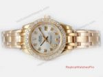 Ladies Rolex Masterpiece Pearlmaster Datejust Watch All Gold Diamond Bezel 29mm